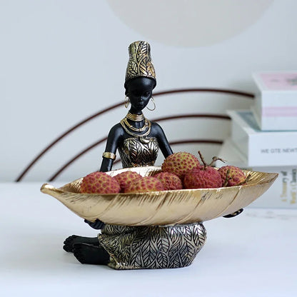 Elegant African Queen Resin Tray