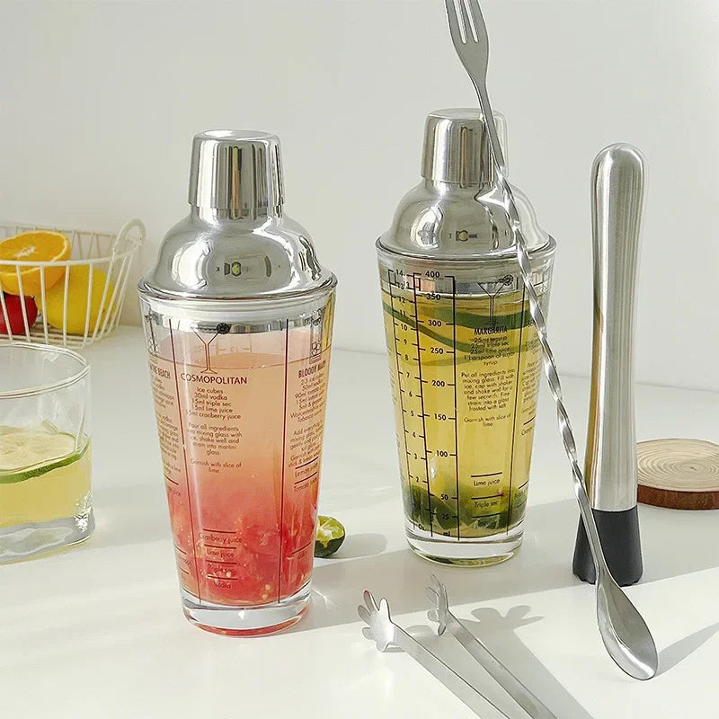 Cocktail Recipe Shaker Set