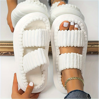 Heavenly Hues Plush Double Strap Slides