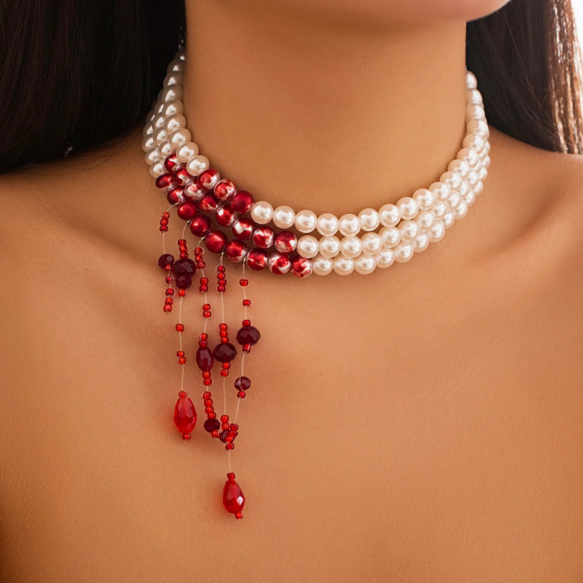 Vampire Blood Pearl Necklace