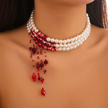 Vampire Blood Pearl Necklace