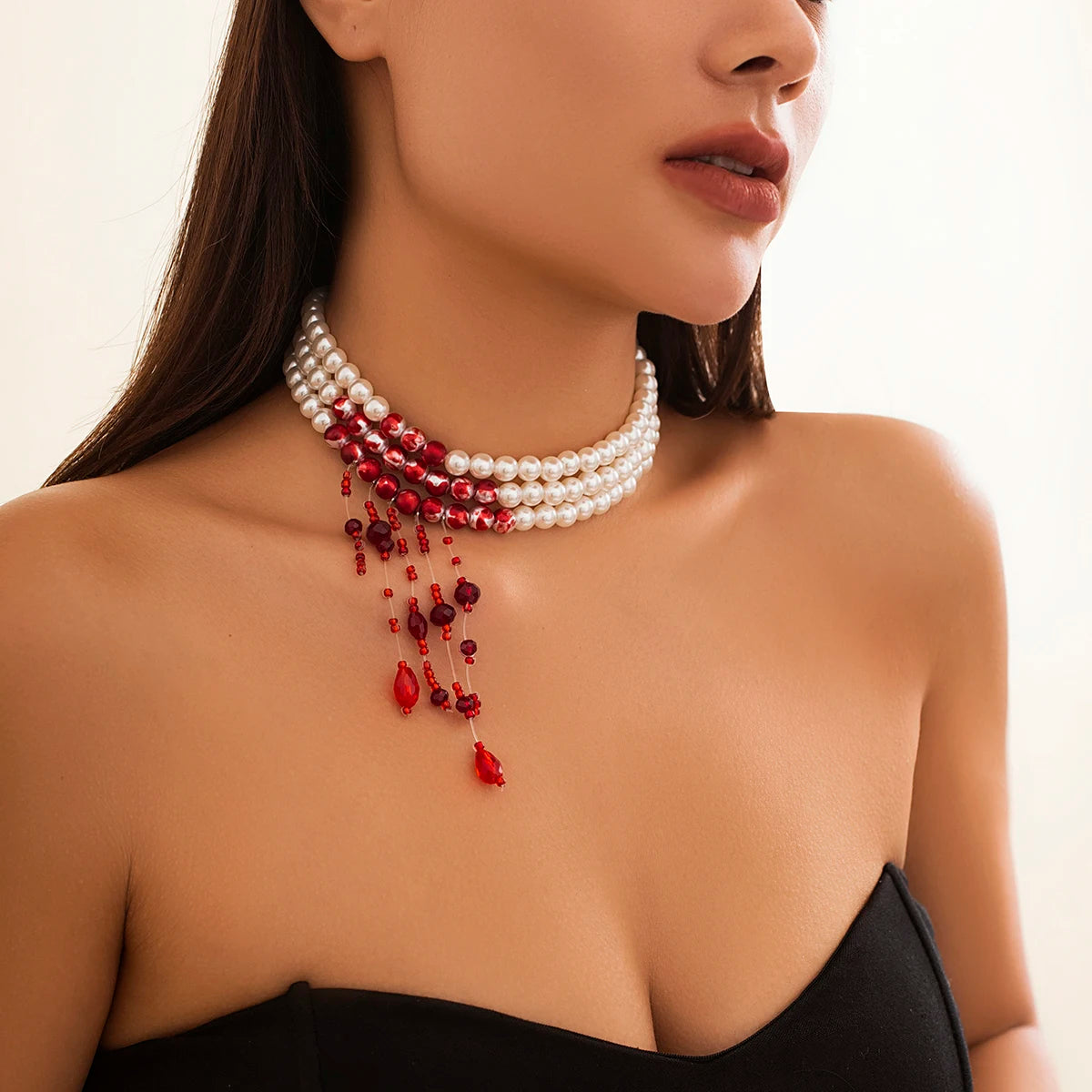 Vampire Blood Pearl Necklace