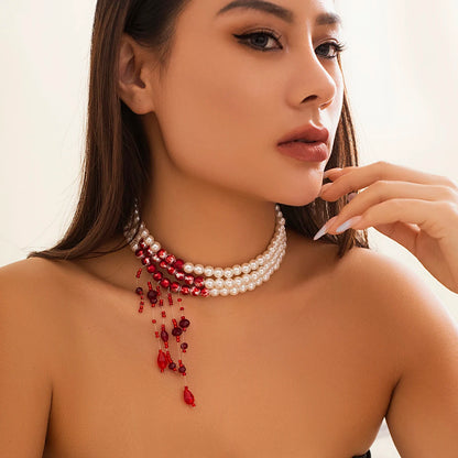 Vampire Blood Pearl Necklace