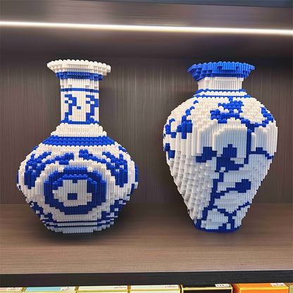 Mosaic Blue Building Block Vase