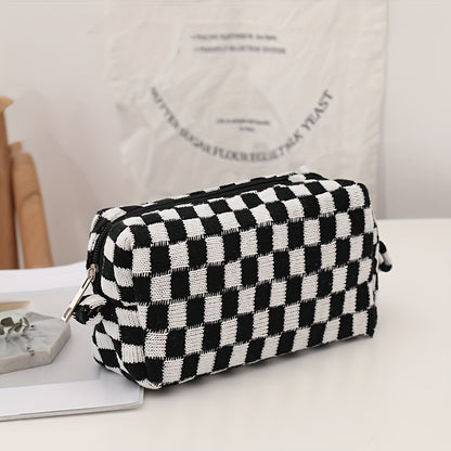 Modern Checkered Vanity Bag