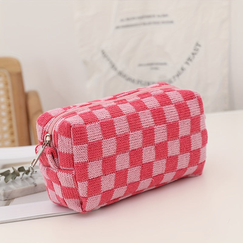 Modern Checkered Vanity Bag