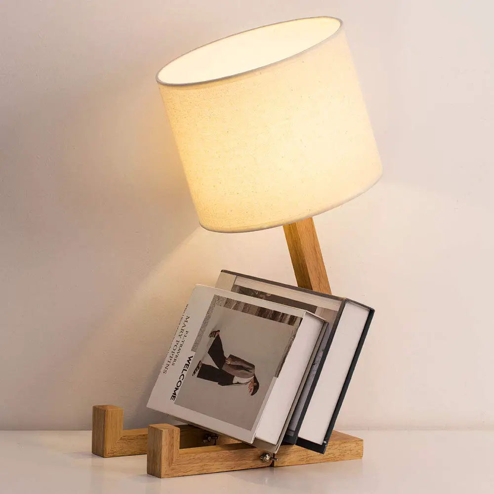 Human Expressions Adjustable Wooden Table Lamp