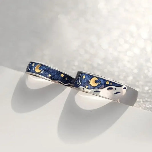 Starry Night Love Rings